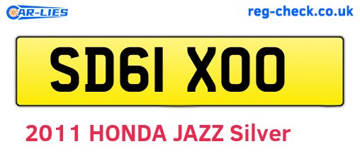 SD61XOO are the vehicle registration plates.