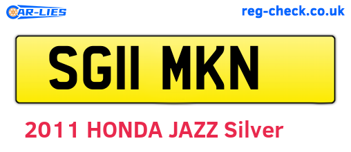 SG11MKN are the vehicle registration plates.