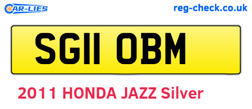 SG11OBM are the vehicle registration plates.