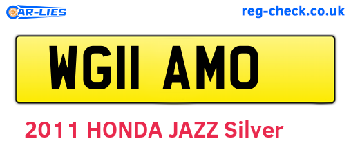 WG11AMO are the vehicle registration plates.