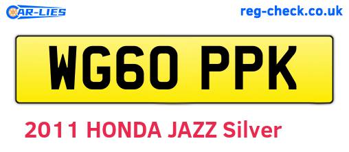 WG60PPK are the vehicle registration plates.