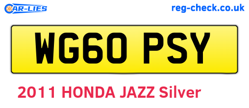 WG60PSY are the vehicle registration plates.