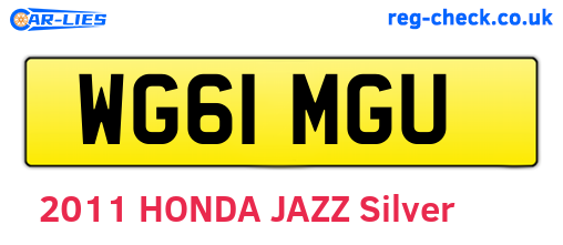 WG61MGU are the vehicle registration plates.
