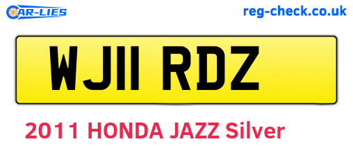 WJ11RDZ are the vehicle registration plates.