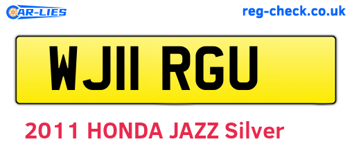 WJ11RGU are the vehicle registration plates.