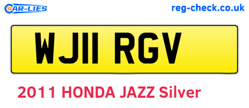 WJ11RGV are the vehicle registration plates.