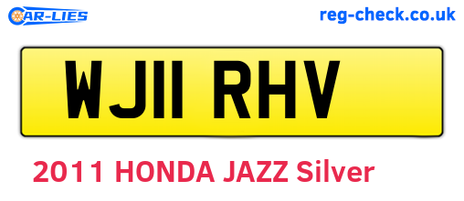 WJ11RHV are the vehicle registration plates.