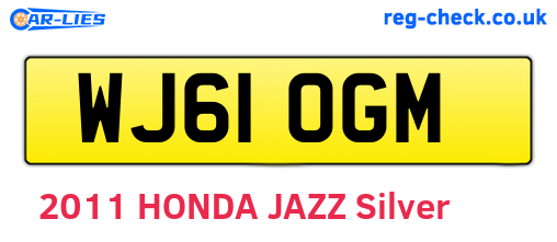 WJ61OGM are the vehicle registration plates.