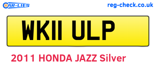 WK11ULP are the vehicle registration plates.