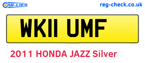 WK11UMF are the vehicle registration plates.