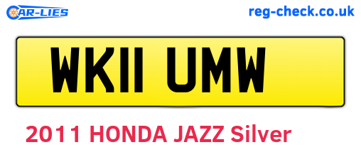 WK11UMW are the vehicle registration plates.