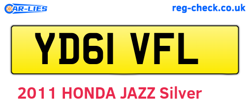 YD61VFL are the vehicle registration plates.