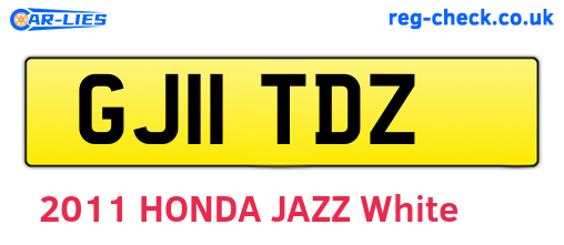 GJ11TDZ are the vehicle registration plates.