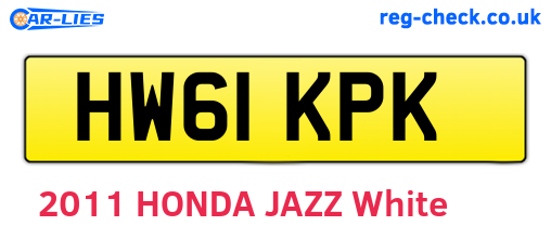 HW61KPK are the vehicle registration plates.