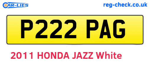 P222PAG are the vehicle registration plates.