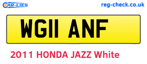 WG11ANF are the vehicle registration plates.