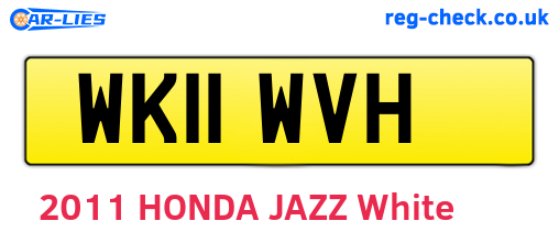 WK11WVH are the vehicle registration plates.