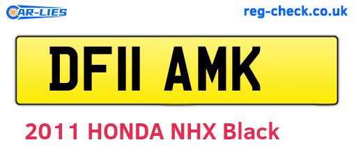 DF11AMK are the vehicle registration plates.