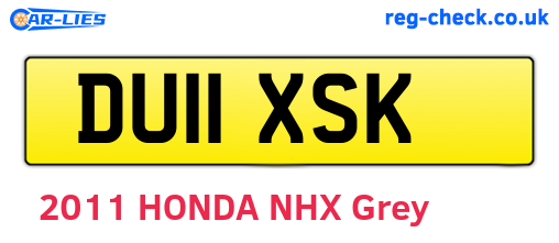 DU11XSK are the vehicle registration plates.