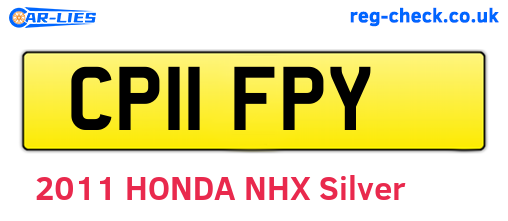 CP11FPY are the vehicle registration plates.