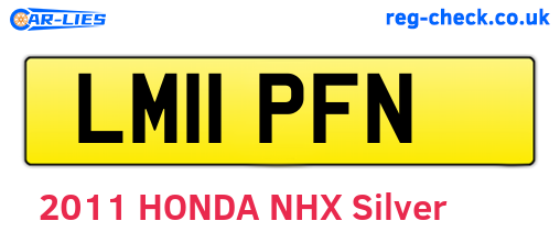 LM11PFN are the vehicle registration plates.