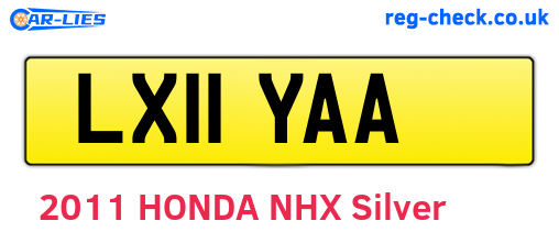 LX11YAA are the vehicle registration plates.