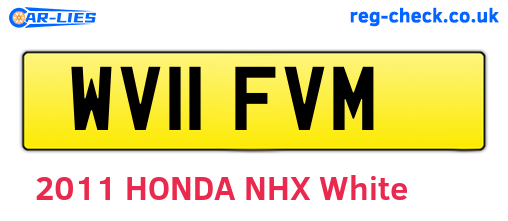 WV11FVM are the vehicle registration plates.