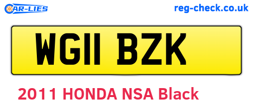 WG11BZK are the vehicle registration plates.