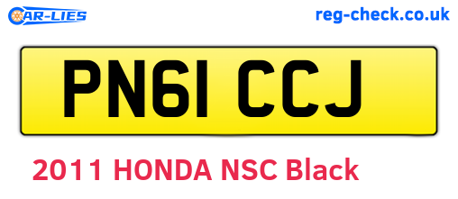 PN61CCJ are the vehicle registration plates.