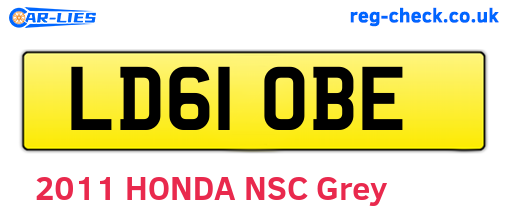 LD61OBE are the vehicle registration plates.