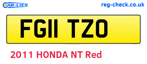 FG11TZO are the vehicle registration plates.