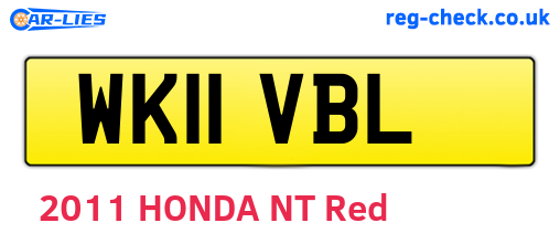 WK11VBL are the vehicle registration plates.