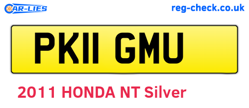PK11GMU are the vehicle registration plates.