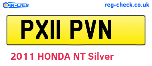 PX11PVN are the vehicle registration plates.