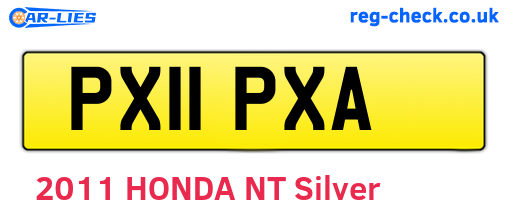 PX11PXA are the vehicle registration plates.