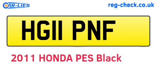 HG11PNF are the vehicle registration plates.