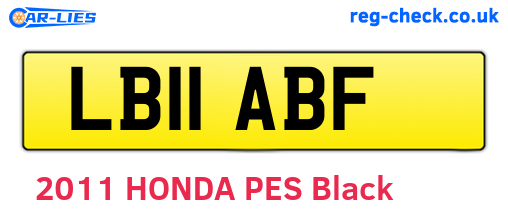 LB11ABF are the vehicle registration plates.