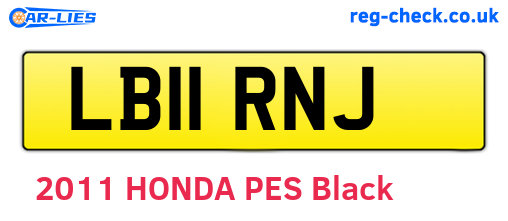LB11RNJ are the vehicle registration plates.