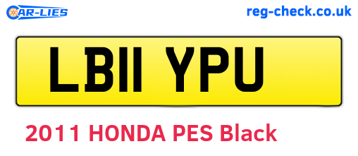 LB11YPU are the vehicle registration plates.