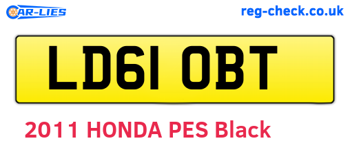 LD61OBT are the vehicle registration plates.