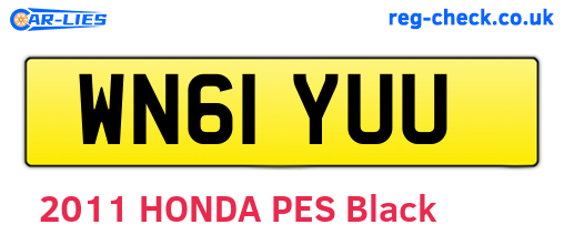 WN61YUU are the vehicle registration plates.