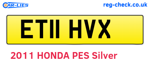 ET11HVX are the vehicle registration plates.