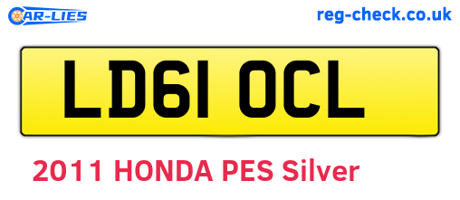 LD61OCL are the vehicle registration plates.