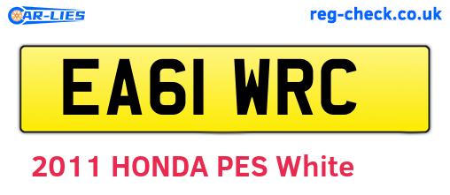 EA61WRC are the vehicle registration plates.