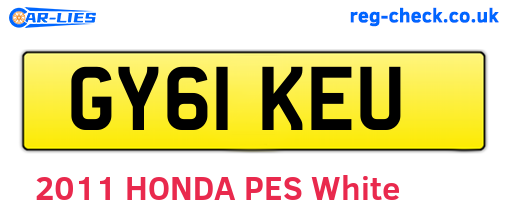 GY61KEU are the vehicle registration plates.