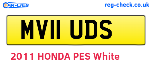 MV11UDS are the vehicle registration plates.