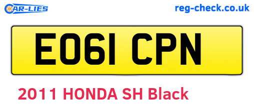 EO61CPN are the vehicle registration plates.