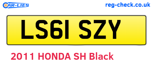LS61SZY are the vehicle registration plates.