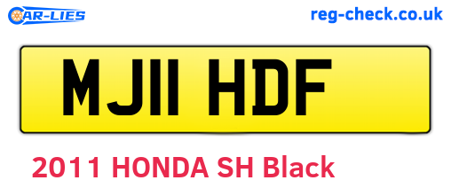 MJ11HDF are the vehicle registration plates.