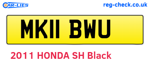 MK11BWU are the vehicle registration plates.